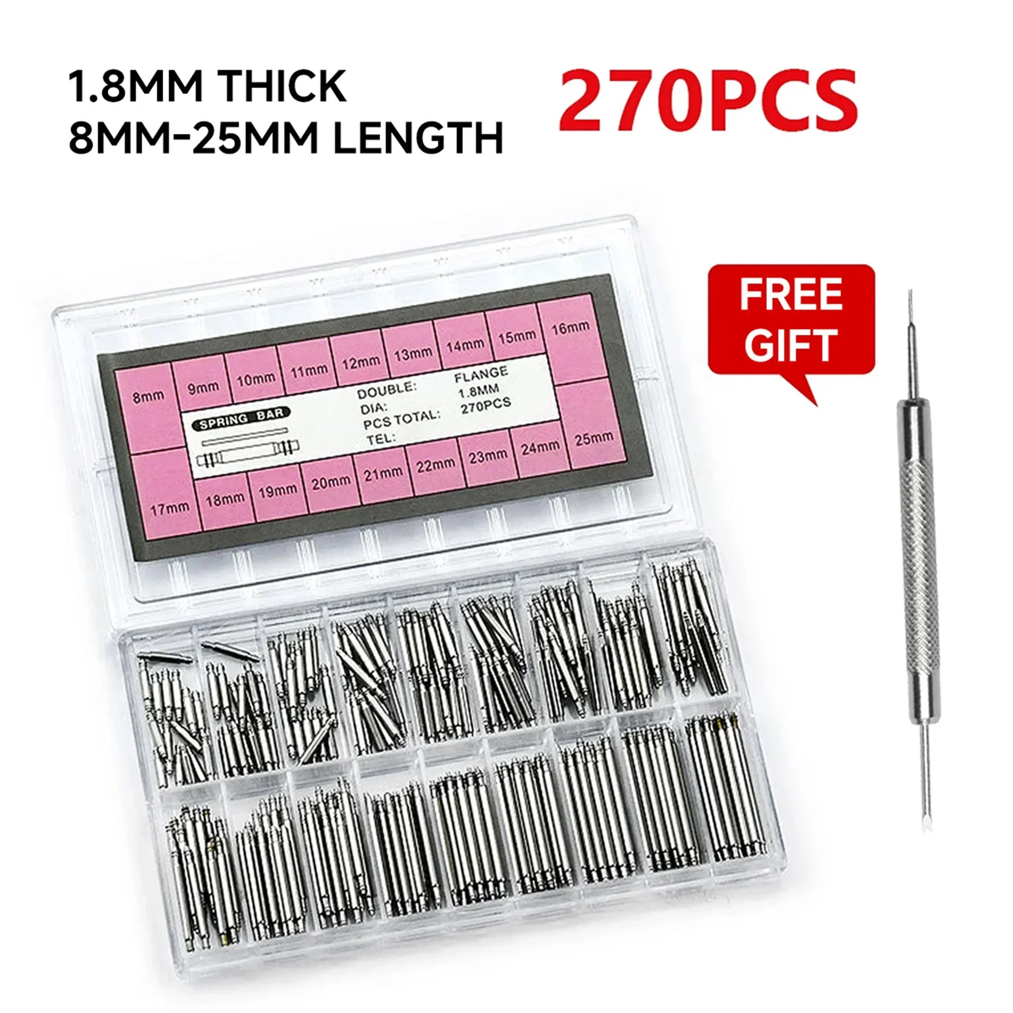 Spring Bar Tool Set - 270 stks/set Roestvrij Stalen Lente Bars