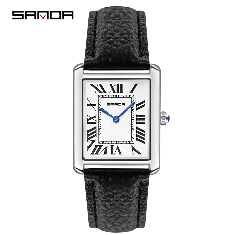 Leather Watch Band Men - Sanda Rechthoekige Polshorloges Vrouwen Man Unsex
