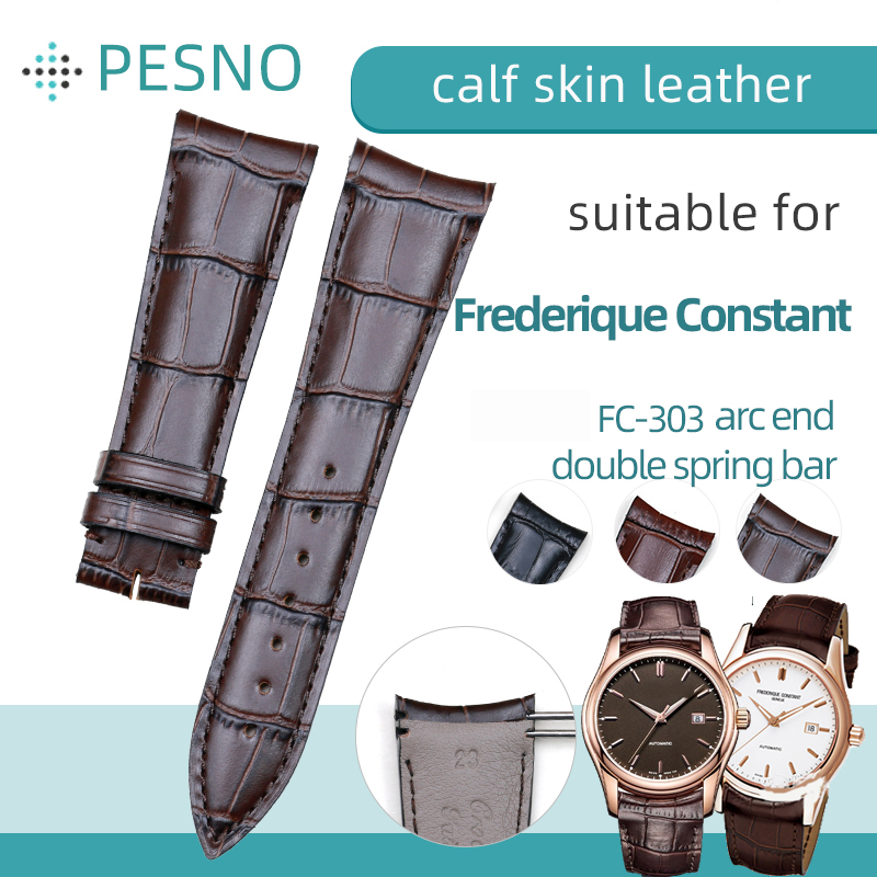 Curved Spring Bar - PESNO Kalfsleer Lederen Horlogebanden Dubbele Spring