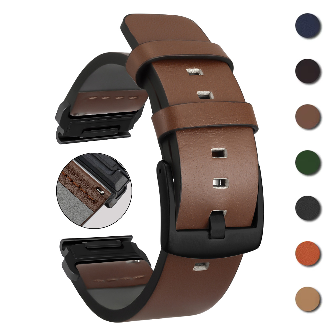 Leather Strap Quick Release - 26mm 22mm Quick Fit Band Voor