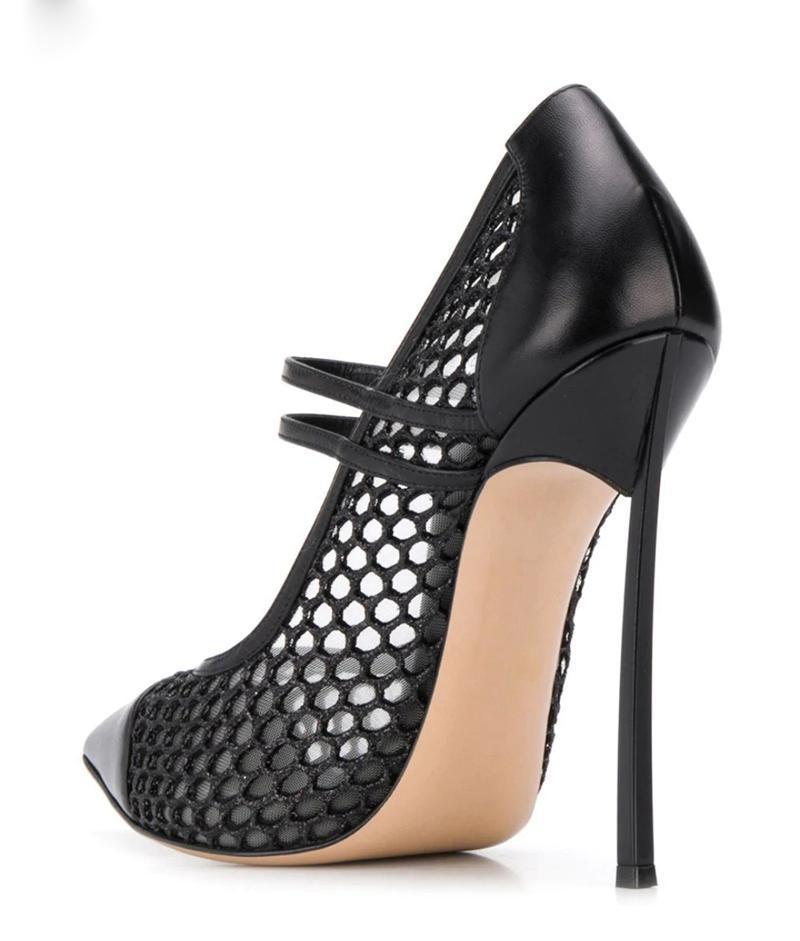Sexy Mesh Patchwork Puntschoen - Mesh Strap Metal recensie en prijs