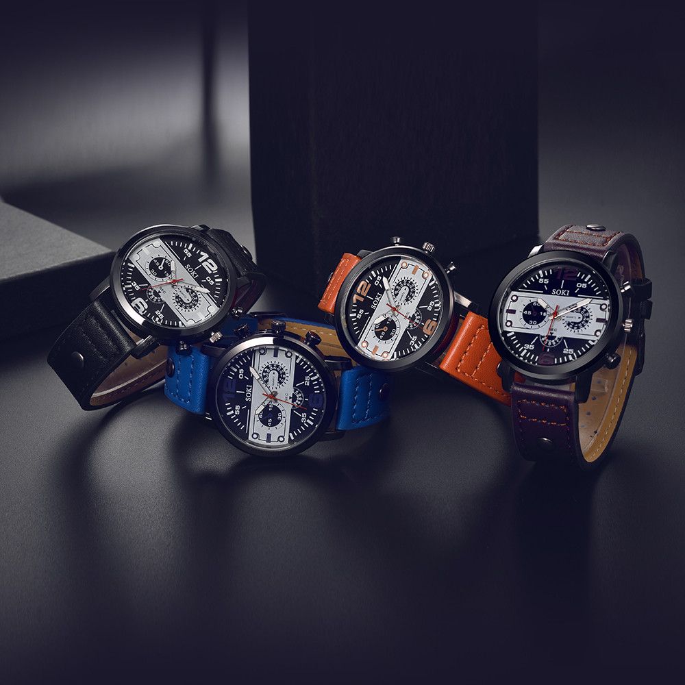 Strak herenhorloge, chique bru - Leather Watch Band Men recensie en prijs