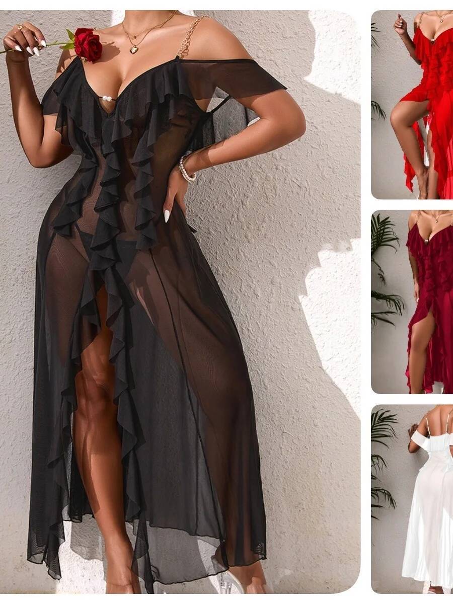 Effen kleur mesh nachthemd met - Mesh Strap Metal recensie en prijs