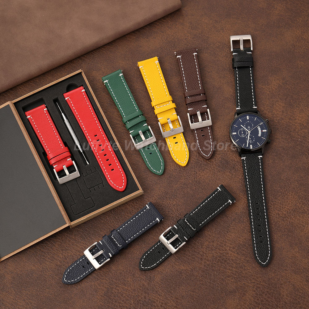 Dubbelzijdige Litchi-textuurba - Leather Strap Quick Release recensie en prijs