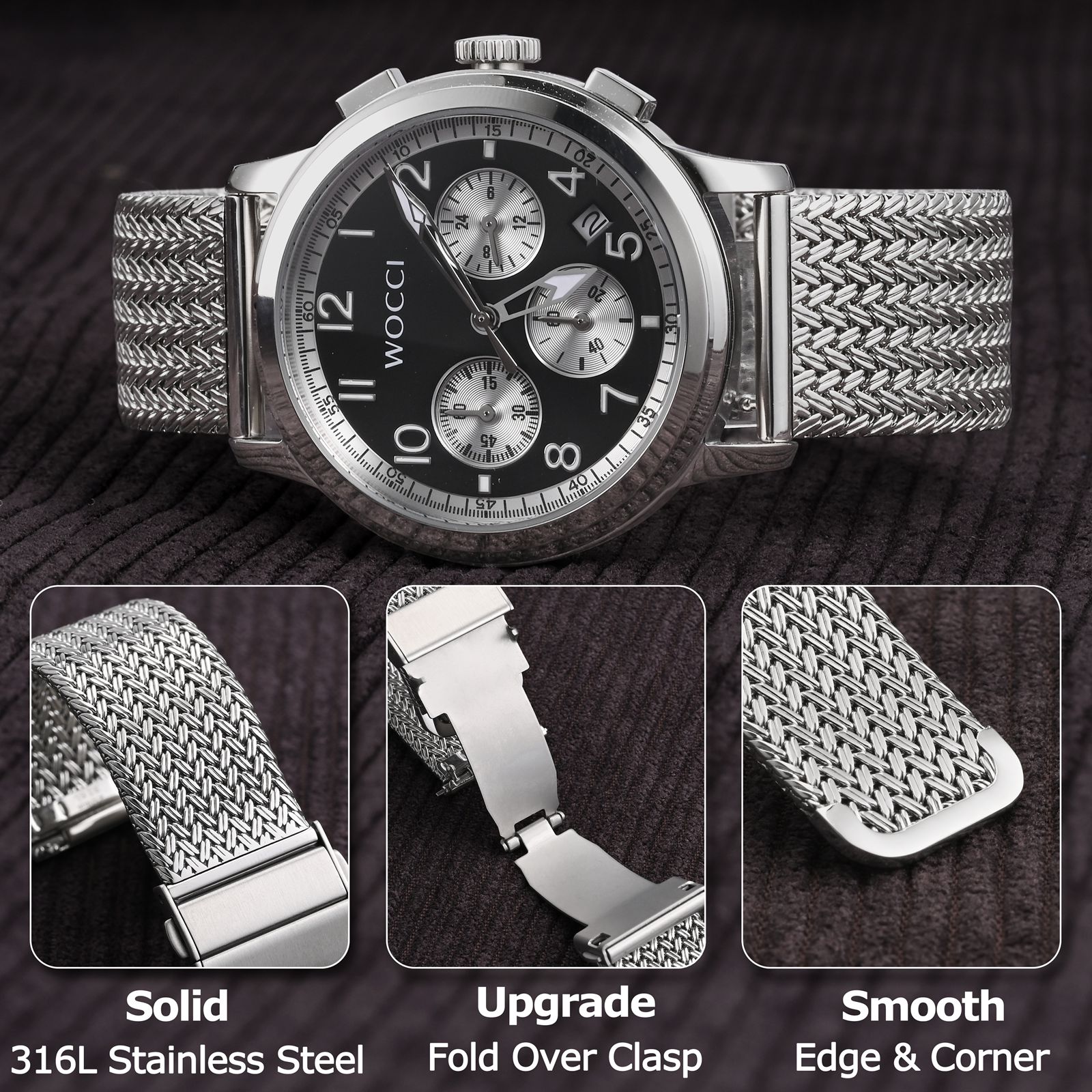 WOCCI Elite metalen horlogeban - Mesh Strap Metal recensie en prijs
