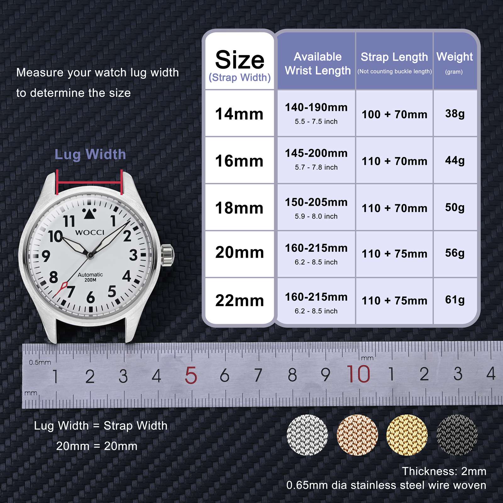 WOCCI Elite metalen horlogeban - Mesh Strap Metal recensie en prijs